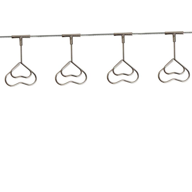 TFu Multi-Purpose Steel Wall Hanging Photo Display Cable Wire Rod String with 12 Clips for Hanging Photos Notes and Artworks (Heart Shape Clip) - Image 5